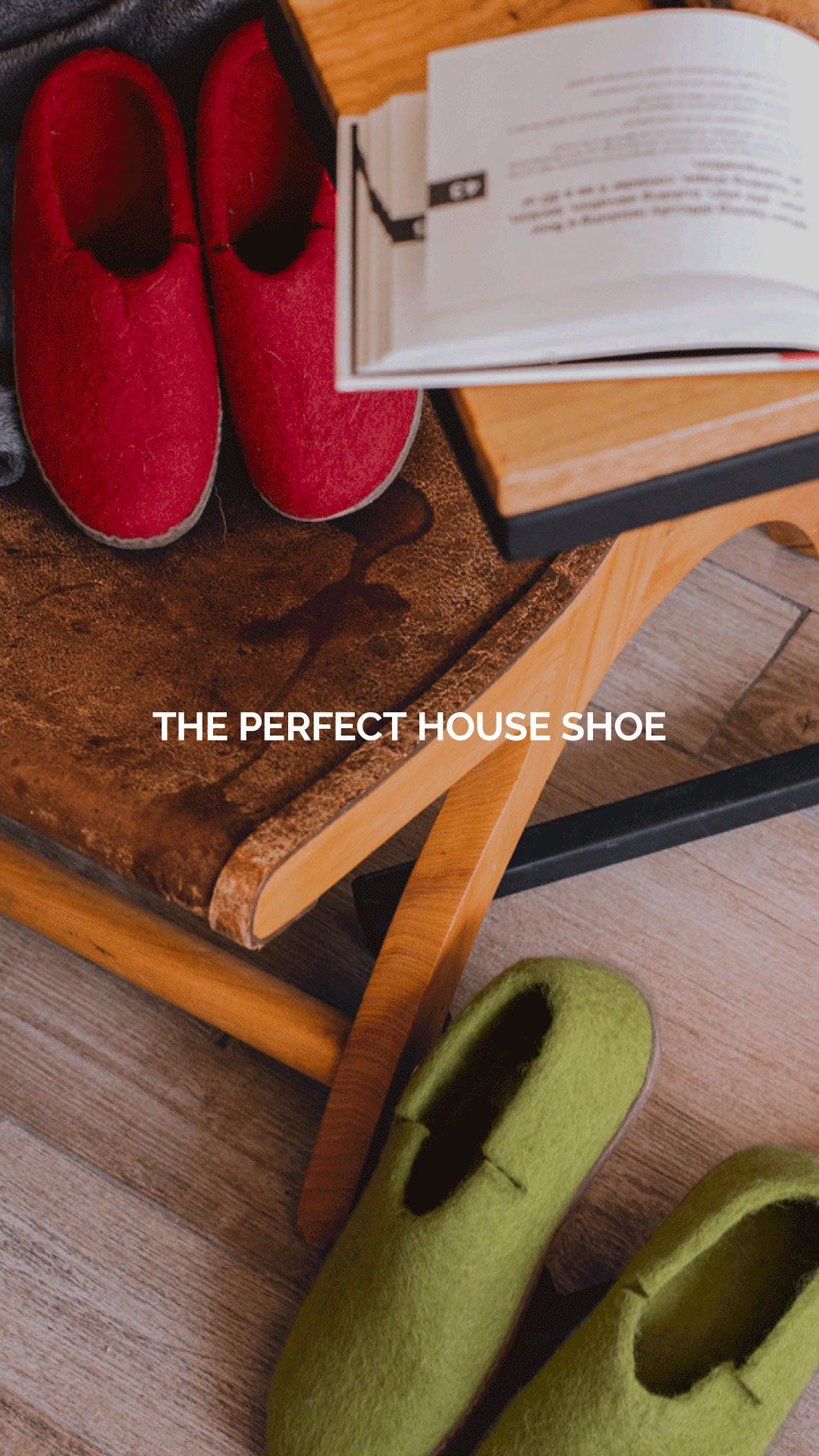Classic Slipper - Solid Red with Leather