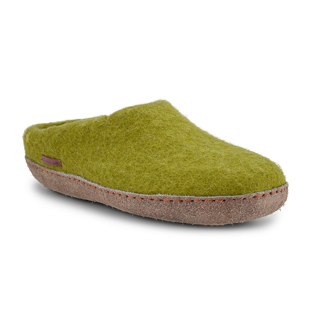 Classic Slipper Lime Green with Leather