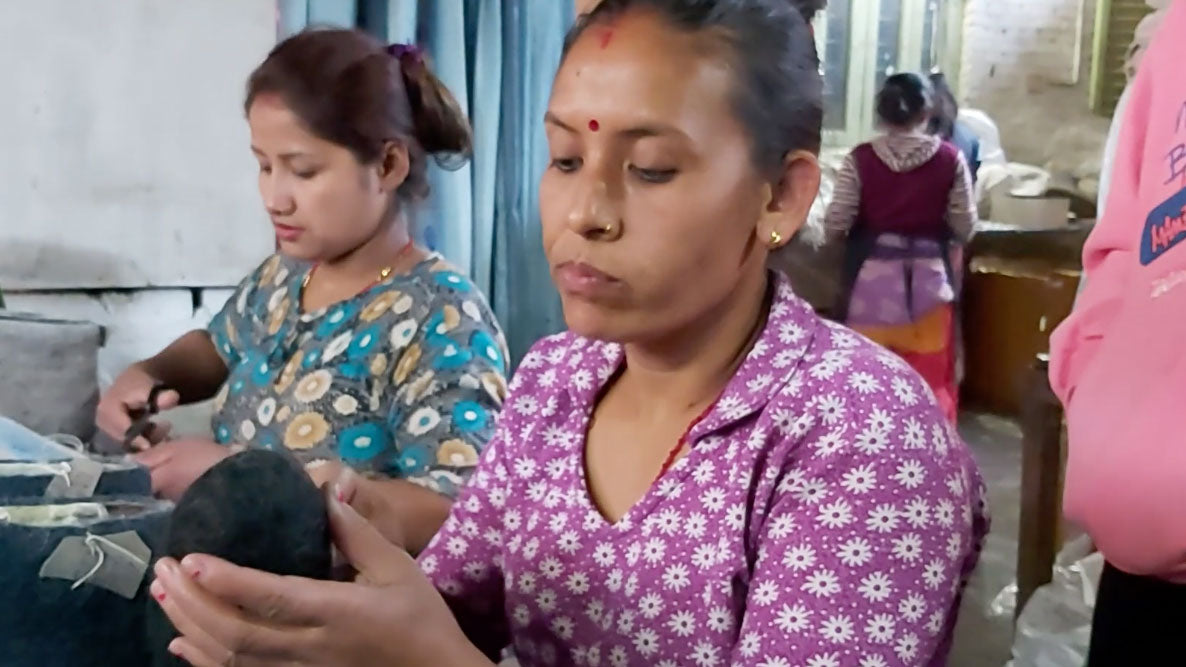 Betterfelt Artisan Stitching Together A Felt Wool Slipper In Our Company Owned Workshop In Kathmandu