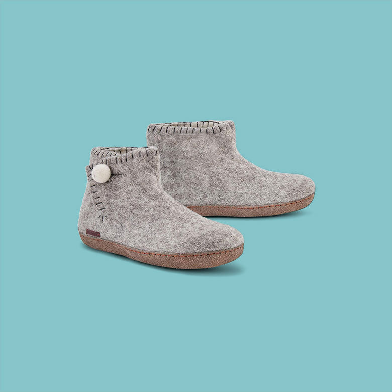 Betterfelt Daisy Boot In Grey With Leather Sole