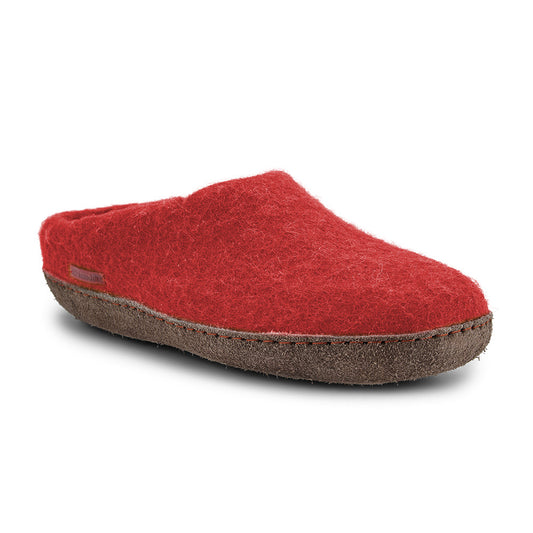 Classic Slipper - Red with Leather