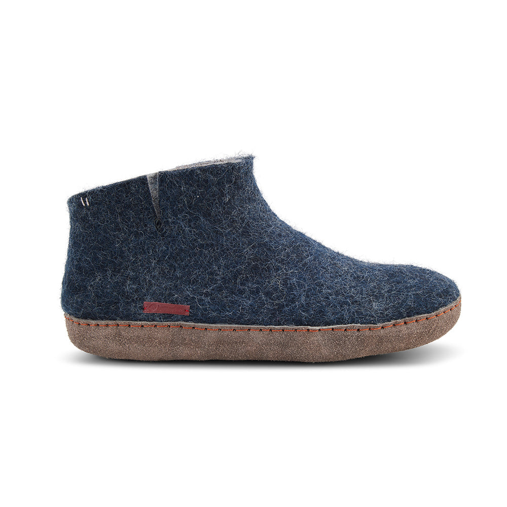 Classic Boot - Navy Blue with Leather