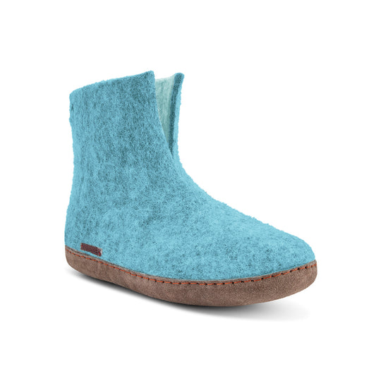 High Boot - Light Blue with Leather